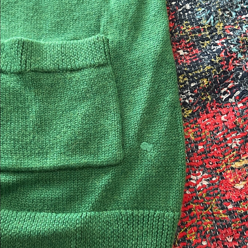 Clare V Oscar Cardigan Green with Gray Trim - Picture 5 of 11